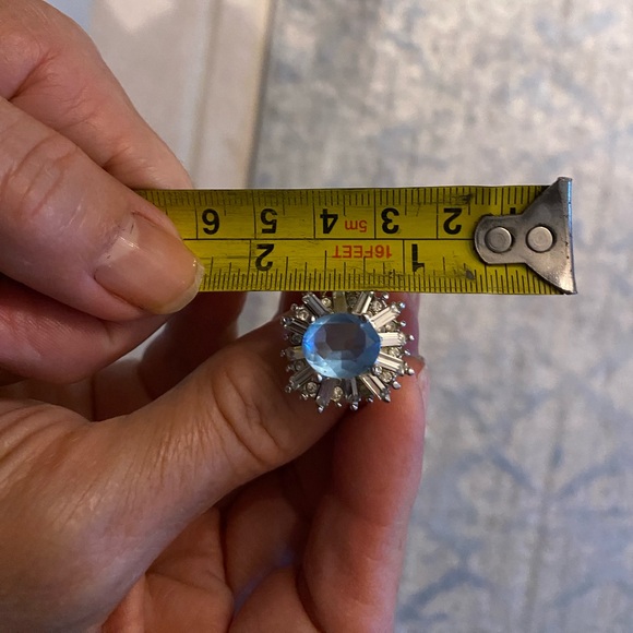 Vintage Aquamarine 18K Gold Plated Antique Ring - Size 8 - Picture 9 of 9